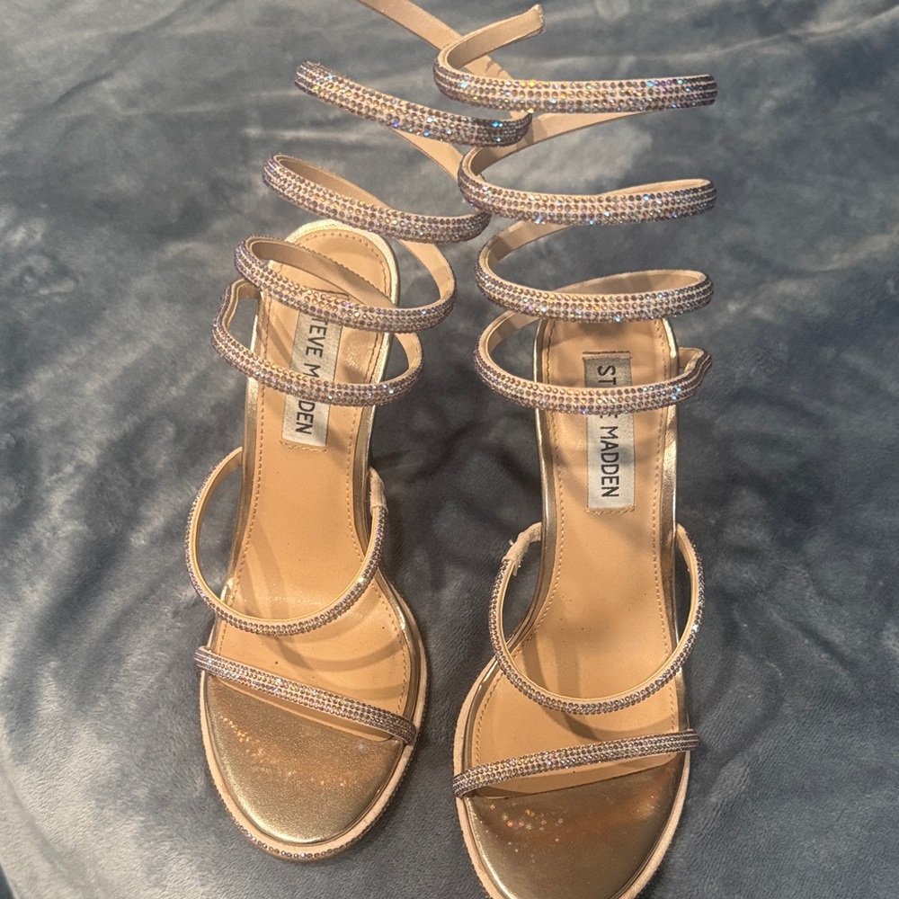 Steve Madden Metallic Strappy Heels